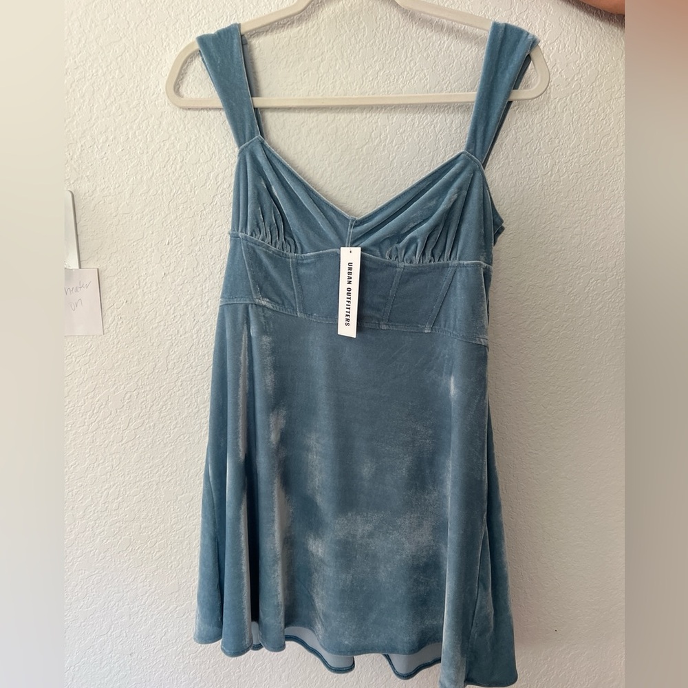 Urban Outfitters Teal Velvet Dress